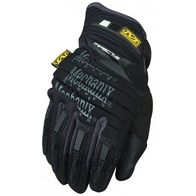 Pirštinės Mechanix M-Pact® 2 Juodos XL dydis. Velcro, TrekDry®, dirbtinė oda, delno, krumplių, pirštų apsauga, D30® apsauga nuo vibracijos