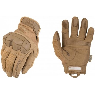 Pirštinės Mechanix M-Pact® 3 Coyote XL dydis. Velcro, TrekDry®, dirbtinė oda, delno, krumplių, Armortex®, pirštų apsauga, D30® apsauga nuo vibracijos