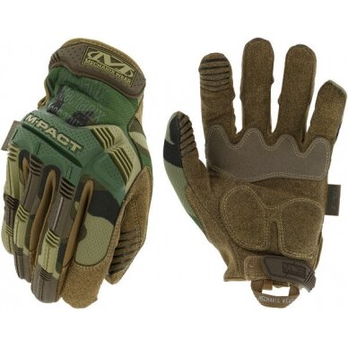 Pirštinės Mechanix M-Pact® Woodland Camo M dydis.