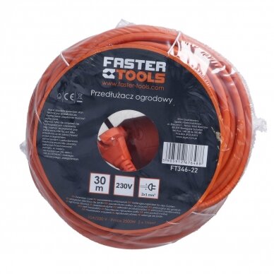 Prailgintojas elektros 2x1,0mm² sodui Faster Tools | 10m 1