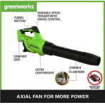 Greenworks akumuliatorinis 40V pūstuvas G40AB (be akumuliatorių ir kroviklis)