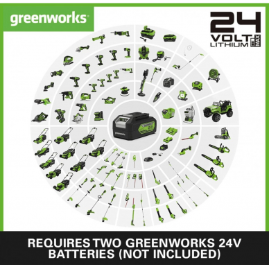 Greenworks GD24X2AB PUSTUVAS 2X24V (tik irankis) 4