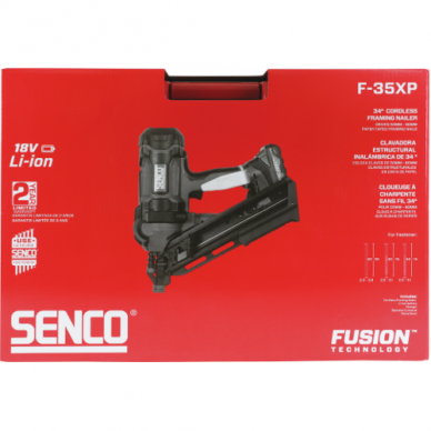 Senco F-35XP FUSION - juostinė viniakalė su 2 baterijom 50 - 90 mm, 34 ° 2