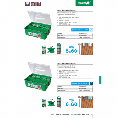 SPAX Medsraigčiai terasiniai nerūdijančio plieno 5X60 TORX ANTIK  (BONUS RINKINYS) 4